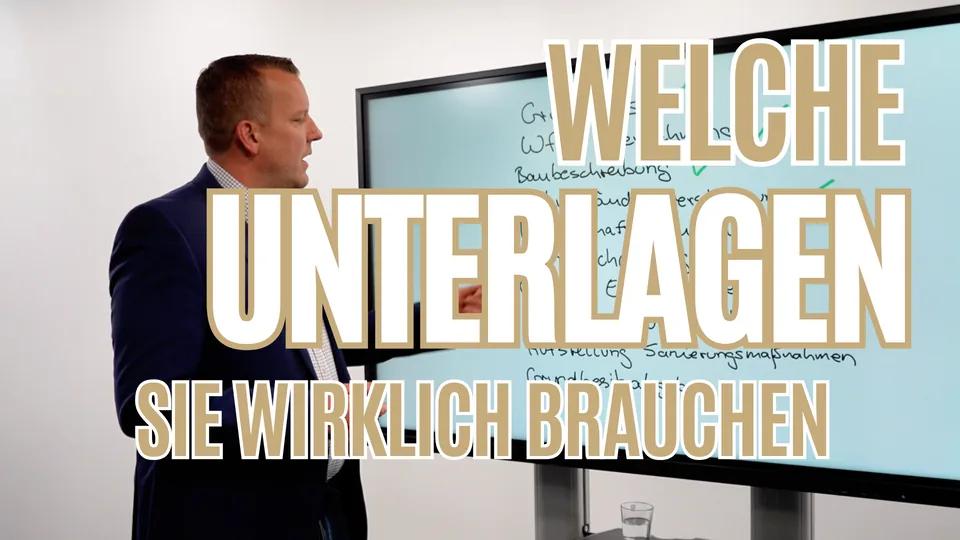 Sebastian K&uuml;ster am Whiteboard, Vorschaubild zu Video 1: Welche Unterlagen Sie wirklich brauchen